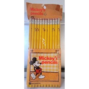 Vintage 1970s Faber Castell Mickey Mouse Pencils‎ 12 Pack Disney Productions NOS